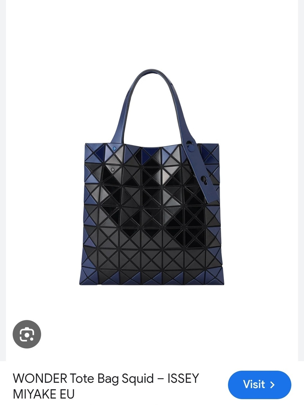 ISSEY MIYAKE Wonder Tote Bag Squid in Navy and Black